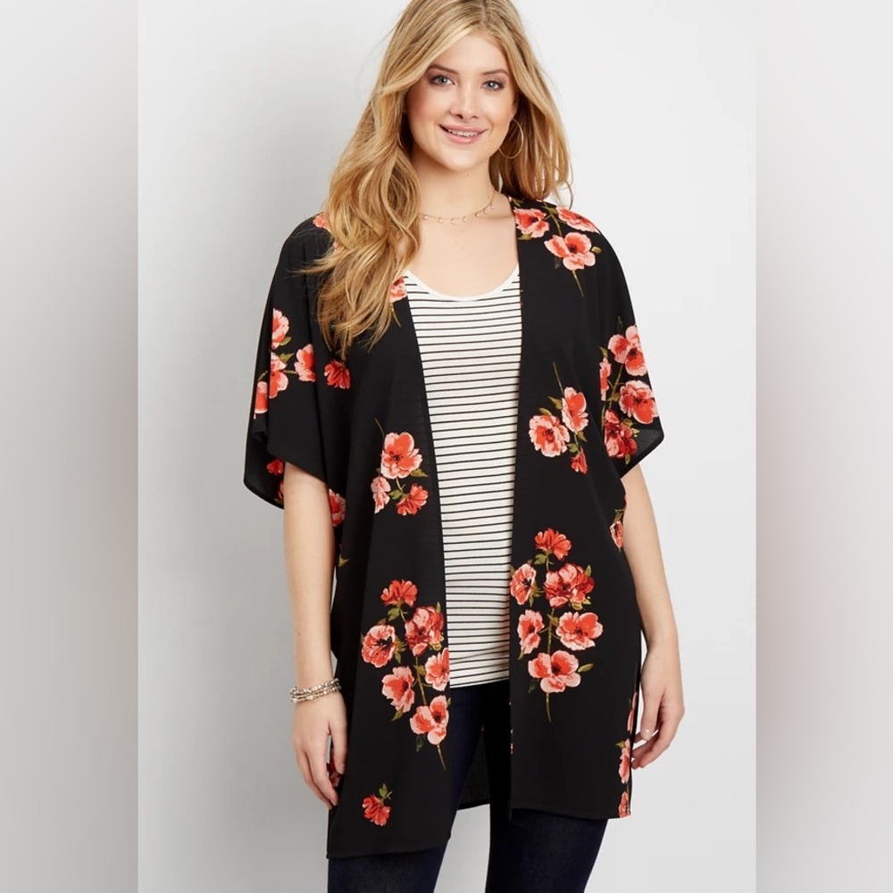 Maurices plus size 2/3X floral kimono